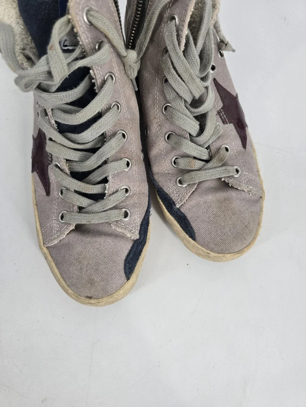 Golden Goose Francy High Top Genuine Leather Sneakers Size 36 US 6 Purple